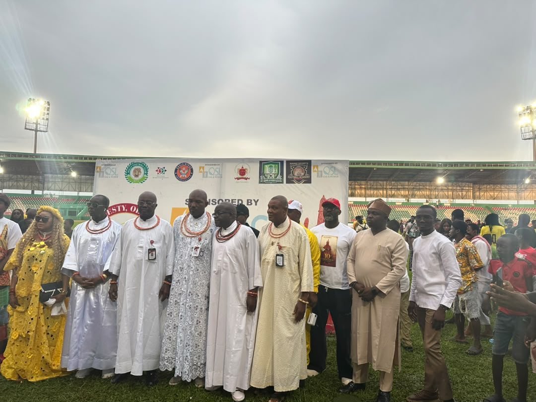 Palace chiefs and guests on the pitch at the Royal Grand Finale