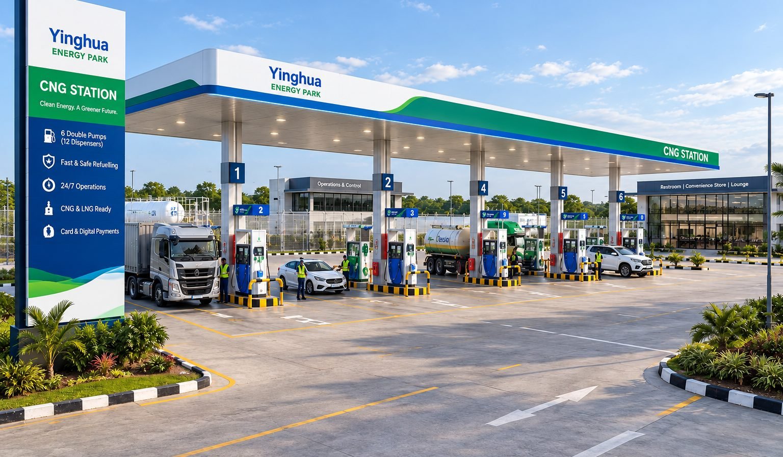 Concept render of the park's CNG station