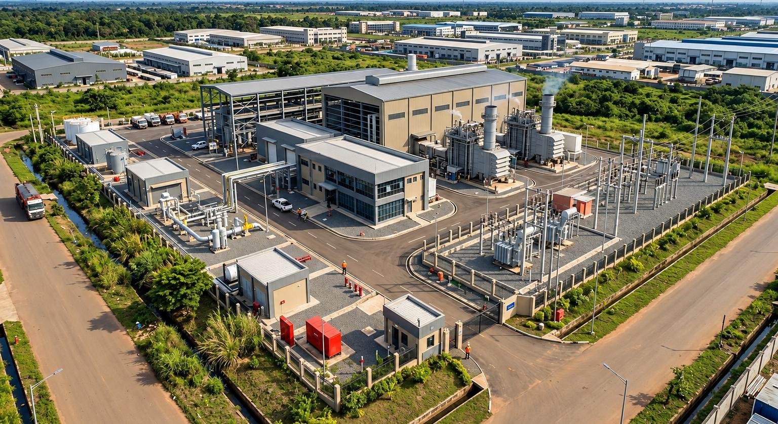 Concept render of the park's gas-fired power plant